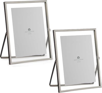 Giftdecor Fotolijstje voor 13 x 18 cm foto - 2x - zilver - metaal - Modern - frame 18 x 23 cm