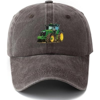Bedrukte Tractor Baseballpet Heren Buiten Kamperen Vakantie Casual Gebogen Klep Pet Retro Eendensnavel Pet Papa Vrachtwagenchauffeur Pet Adjustable koffie