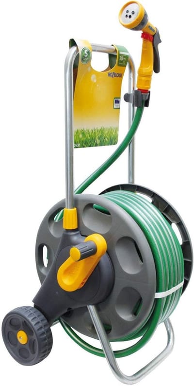 Slangwagen met slang - Tuinslang houder - Tuin besproeien - Gemonteerd geleverd - 30 meter - Groen