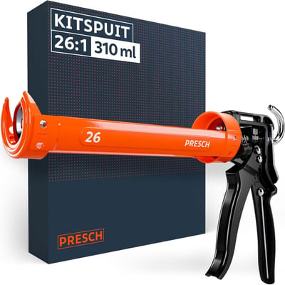 Kitspuit - Kitpistool - Hoge Viscositeit Kitten - 360° Draaibaar - 26:1 Overbrenging 310ml - Oranje