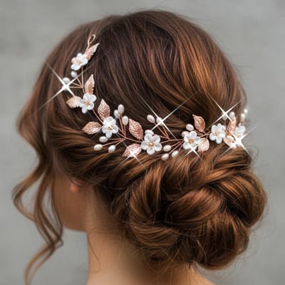 Elegante Bloem Haar Wijnstok met Parel Haaraccessoire Bruiloft Feestelijk