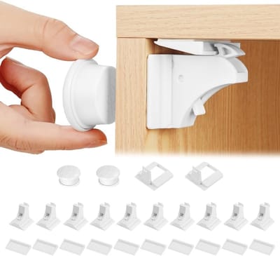Magnetische Kastsloten voor Kindveiligheid, Onzichtbare Beveiliging voor Keukenkastjes en Lades, Geen Schroeven of Boren Nodig, 10 Sloten + 2 Sleutels