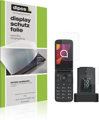 dipos – 4x Matte Beschermfolie geschikt voor TCL One Touch 4043D mit Rückseite | Krasbestendige & antireflecterende Screenprotector Ultra-Thin