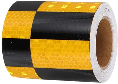 Ronte - Zelfklevende Reflecterende Band voor Aanhangwagen, Veiligheidssticker, Hoge Zichtbaarheid - Geel/Zwart, Nachtreflectoren Auto's, Vrachtwagens