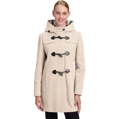 Duffelse coat van wolmix-materiaal - beige / gemêl. - Gr. 40 van Goldner Fashion
