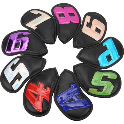 9 STuks Golfclub Hoesjes Waterdicht PU Genummerd Golfclub Hoes voor Buiten