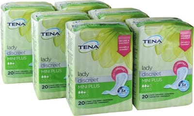 Tena Lady Discreet Inlegger - Mini Plus - 6 x 20 Stuks