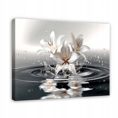 WALLARENA - Canvas schilderij - 100x70 cm - moderne bloemen voor slaapkamer, woonkamer en keuken