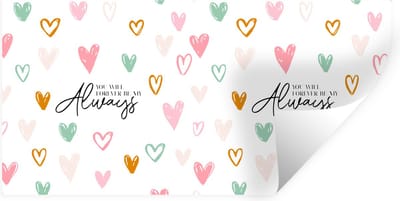 Muurstickers - Sticker Folie - You will forever be my always - Voor altijd - Quotes - Spreuken - Liefde - 40x20 cm - Plakfolie - Muurstickers Kinderkamer - Zelfklevend Behang - Zelfklevend behangpapier - Stickerfolie