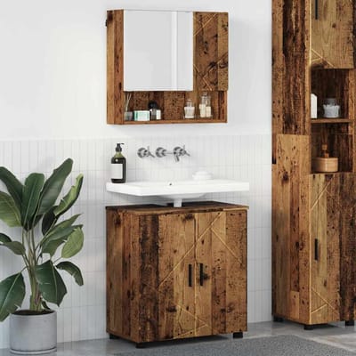 vidaXL - Badkamermeubel - Set - 2 - st - Oud - Hout - 61 - x - 35 - x - 64 - cm