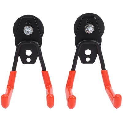2 Stuks Open Haken Slipvast Heavy Duty Grote Magneet Garagehaken met PVC Coating Oranje met Pakking (Vierkante Haak) Magnet 6.6cm oranje