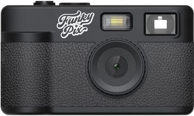 FUNKYPIX X10 BLACK - Schermloze digitale retro camera - 8 filters - Xenon-flitser - 4GB SD-kaart - vintage fotocamera zonder scherm - zwart