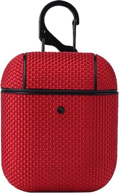 AirPods hoesjes van By Qubix - AirPods 1/2 hoesje - Hardcase - Business series - Rood Airpods Case Hoesje voor Airpods Airpods 1 Airpods 2 Hoes