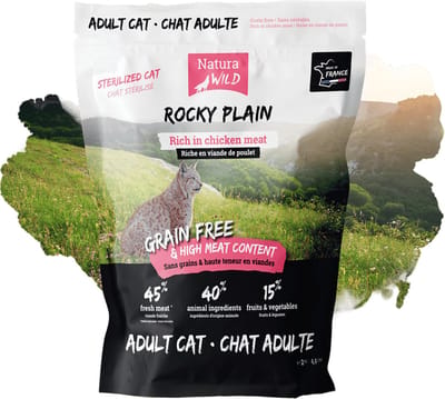 Natura Wild Rocky Plain - Graanvrij - Gesteriliseerde kattenvoer - Graanvrij - Brokken - 12 Kg