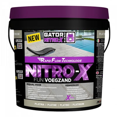 Gator Nitro X Fijn voegzand 12,5 kg emmer | Nat verwerken - PLATINA