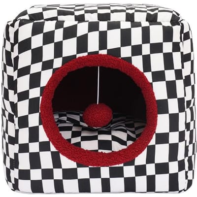 Kattenmand Is Warm In De Winter voor Katten Verdikte Kattenbed Kattenhuis Klein Hondenhuis Universeel voor Alle Seizoenen Afneembaar en Wasbaar Huisdierennest 36*36*36 cm black