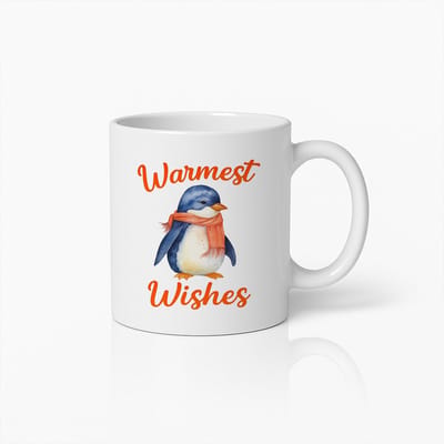 Warmste Wensen Mok 330ml – Schattige Pinguïn Winter Koffiebeker – Gezellig Kerstcadeau voor Vrienden & Familie – Lief Feestdagen Ontwerp