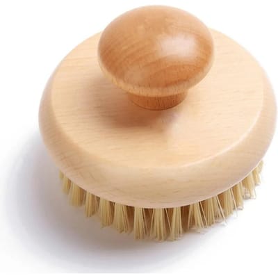 Ronde Bad Douche Lichaam Exfoliërende Borstel Natuurlijke Sisal Borstelharen Beukenhouten Handvat Dode Huid Verwijderaar Rugschrobber Massage Tool beige