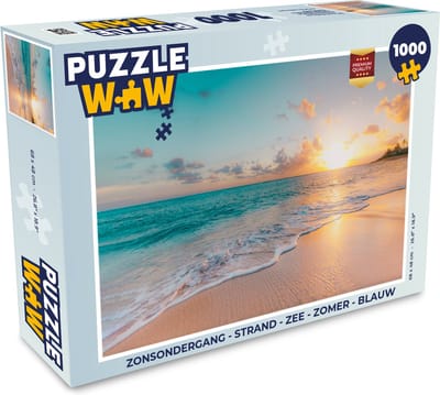Puzzel Zonsondergang - Strand - Zee - Zomer - Blauw - Legpuzzel - Puzzel 1000 stukjes volwassenen