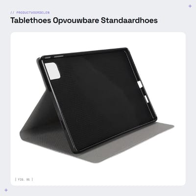 Dailygoods- Tablethoes Valbestendig - PU-lederen Opvouwbare Standaardhoes - Nauwkeurige Gatpositie - Lichtgewicht - Comfortabel en Duurzaam - Tabletcase