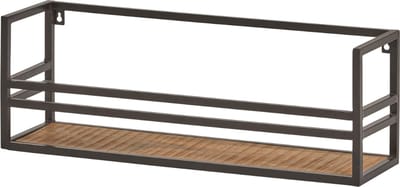 Wandplank Hout Zwart Metaal