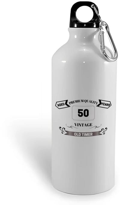 Hacebo® - Oldtimer 50 jaar waterfles - Verjaardag cadeau - Papa - Collega - Grappige tekst - water fles - 400ML