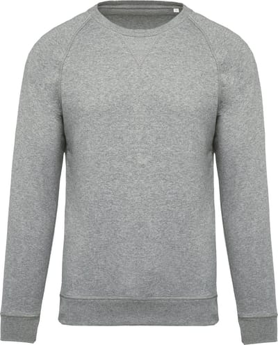 Biologische herensweater met ronde hals Kariban Grey Heather - S