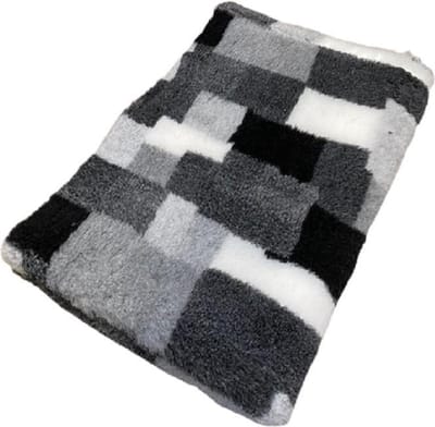 Vetbed - Dierenmat - Dierenkleed - Hondenkleed - Patchwork Zwart Grijs Antraciet Wit latex anti slip 100 x 75 cm - Machine wasbaar