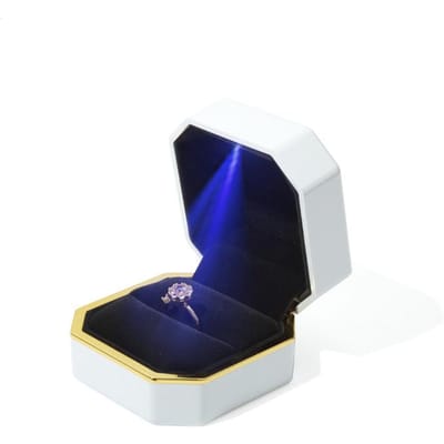 1 Stuk LED Sieraden Ringdoos Luxe Ketting Hanger Cadeaus Display Met Licht Voor Aanzoek Verloving Bruiloft Etui