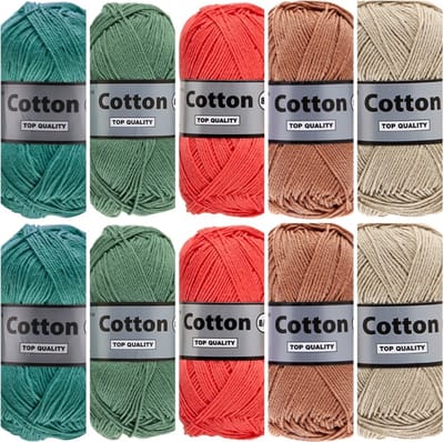 Cotton eight Herfst bos kleuren - katoengaren pakket - 10 bollen