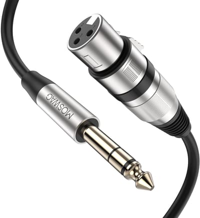 XLR Vrouwelijk naar 1/4 TRS 6,35 mm Microfoonkabel 3 meter - Voor Audio Consoles, Mixer, Power Amplifier, SoundBox en Professionele Camera