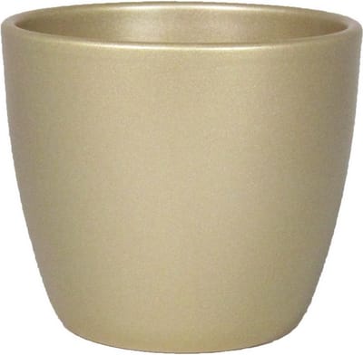 Floran Bloempot/plantenpot Boule - goud - keramiek - 10.5 x 8.5 cm