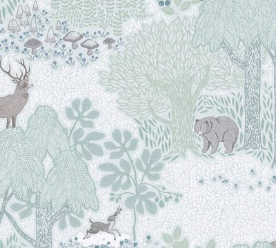BETOVEREND BOS BEHANG | Bosdieren - Bruin Groen Wit - A.S. Création Lilly & Luis