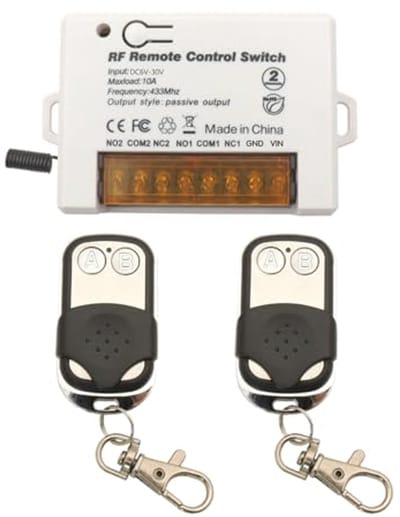 2-kanaals RF afstandsbedieningsschakelaar voor DC 5V-30V, 10A relaisontvanger met 2 zenders