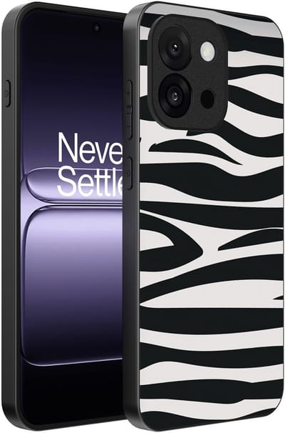 Smartphonica Telefoonhoesje Geschikt voor OnePlus 13T met zebra opdruk - TPU backcover case zebra design - Zwart Wit geschikt voor OnePlus 13T