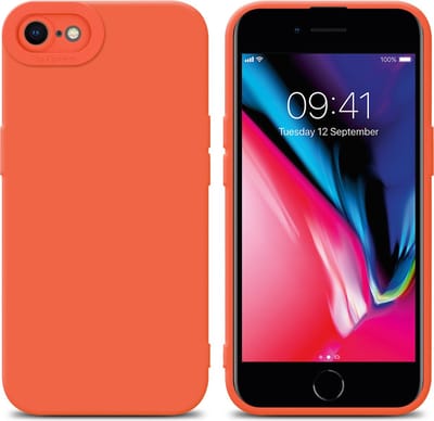 Cadorabo Hoesje geschikt voor Apple iPhone 7 / 7S / 8 / SE 2020 in FLUID ORANJE - Beschermhoes gemaakt van flexibel TPU silicone Cover Fluid Case