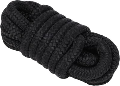 Dubbele Gevlochten Lijn - Bootkabel Aanmeren - Veilig Afmeren - Hoge Sterkte Nylon - 4 Stuks 15ft - Zwart