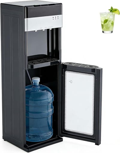 Waterkoeler Onderlader - Vrijstaande Waterdispenser - Direct Water Tappen - Drie Temperaturen - 95cm Hoog - Zwart