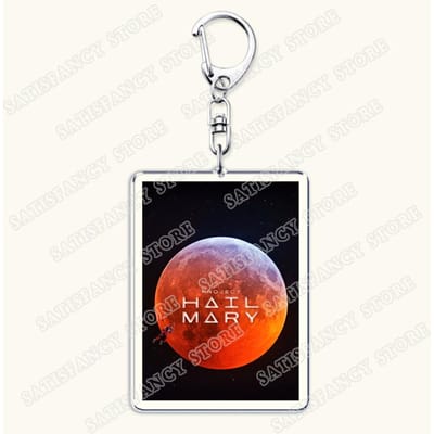 Movie Project Hail Mary Sleutelhanger voor Accessoires Missie Wapenrok Rocky Space Andy Weir Waarschuwing Astrophage Film Sleutelhanger Fans Cadeaus black