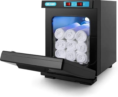 Stijlvolle UV Handdoek Verwarmer Kast 5l 150W - Gasten Luxe 2-in-1 Warmer Handdoekenrek Gezicht Spa- Schoonheid Salon- Haarsalon Kapsalon- Disinfectie Handdoeken Snel en Effectief te Verwarmen - Ruime Capaciteit - Snelle Verwarming Binnen 10 Minuten