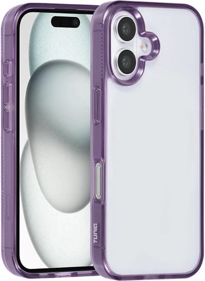 Multimedia & Accessoires TPU Back Cover Case Hoesje geschikt voor Apple iPhone 16 – Paars Randen – TPU – Siliconen - Zachte Plastic – Soft Case