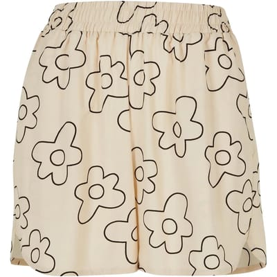 Urban Classics - All over Print Viscose Resort Korte broek - 4XL - Creme/Zwart