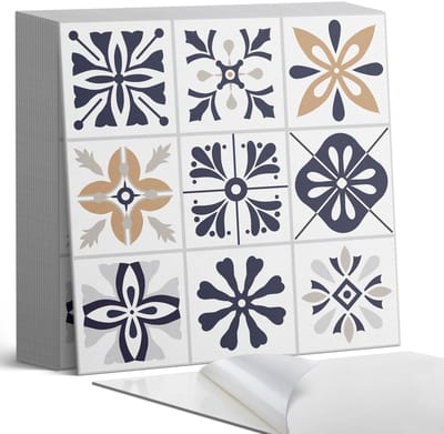 Coloray Plaktegels - Decoratieve patronen in tegels Zelfklevende Tegels - 20 cm x 20 cm - Marine Plaktegels - 20 stuks - Vierkant PVC Tegels - Plaktegels Badkamer - Plaktegels Vloer - Vinyl Tegels Zelfklevend - Wandtegel Zelfklevend