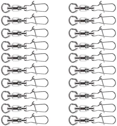 Dailygoods - 20 Stuks Kogellagers Draaibare Snelkoppeling voor Vissen