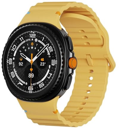 By Qubix - smartwatch bandje - Compatible Samsung bandje - Classic Wave siliconen band - Oker - Geschikt voor Samsung Galaxy Watch 9 (40/44mm) - Watch 8 (40/44mm) - Watch 8 Classic (46mm)