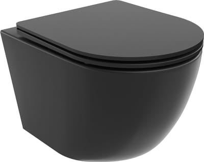 Mexen Lena rimloze wc-pot met softclose dunne zitting, duroplast, zwarte mat - 30221085