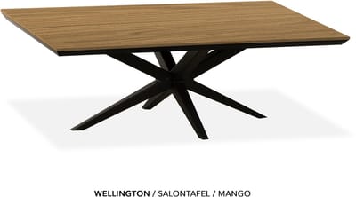 Maxfurn - Zeer krasvaste salontafel met verjongde rand | Kleur: Mango | 135x67cm