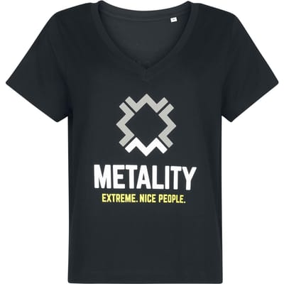 Metality T-shirt - Girl V-Neck - S tot XXL - voor Vrouwen - zwart