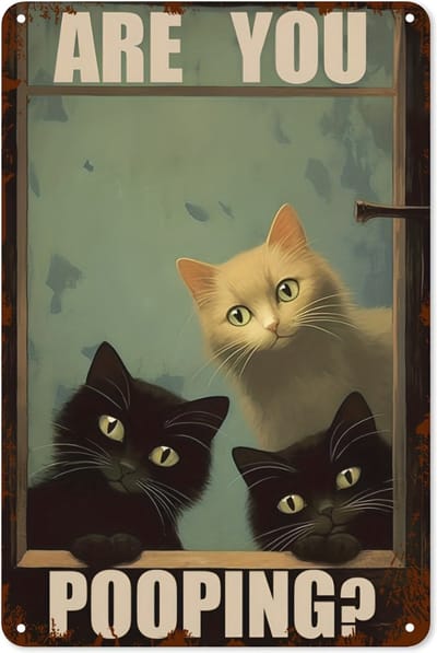Bovista Are You Pooping Cat - Are You Pooping - Have A Nice Poop - Your Butt Napkins My Lord - Shit's About To Go Down - Grappige Poster - 20x30cm