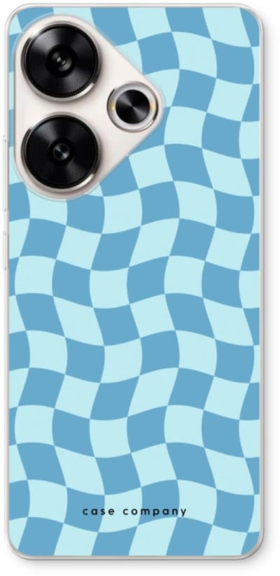 Case Company® - Hoesje geschikt voor Xiaomi Poco F6 hoesje - Grid Blauw - Soft Cover Telefoonhoesje - Bescherming aan alle Kanten en Schermrand